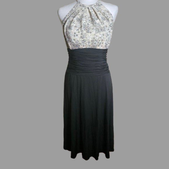 Suzi Chin For Maggy Boutique Cocktail Dress  Halter Bodice With Blk Bottom  Sz 6 - Picture 1 of 7
